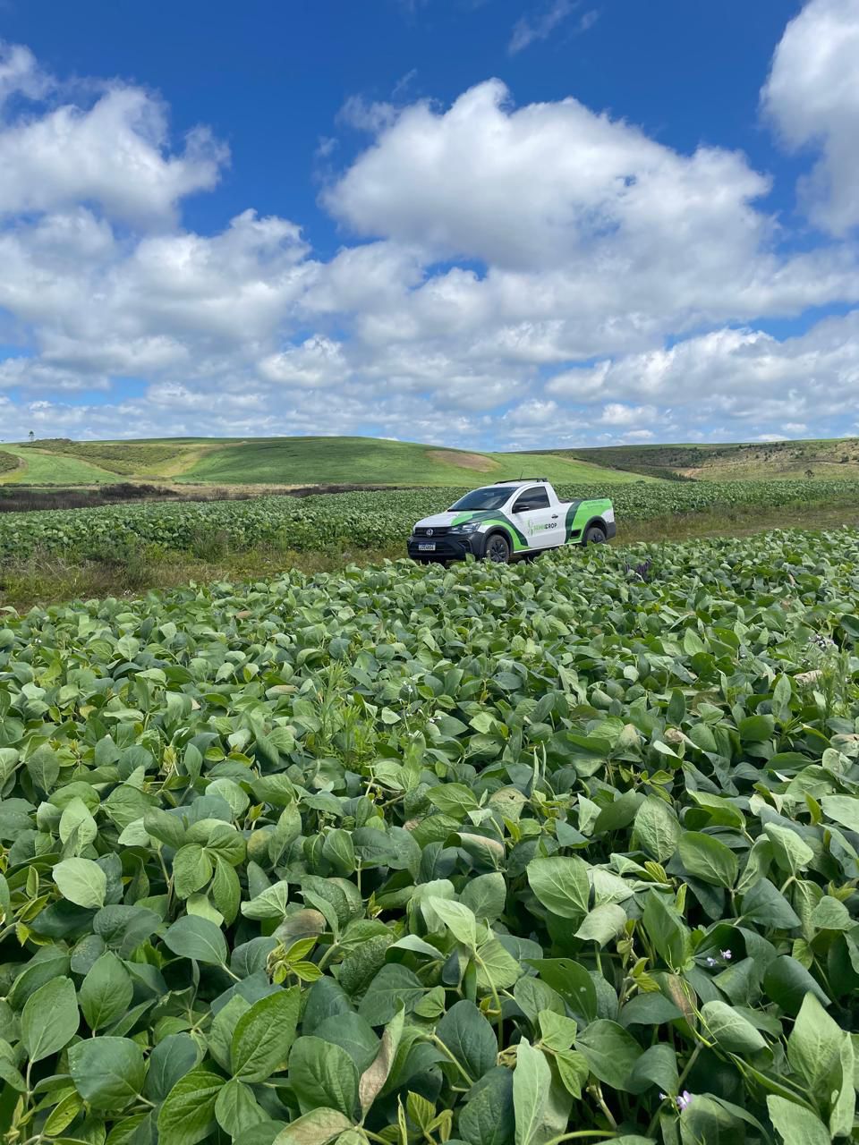 Lavoura com veículo da Semiocrop — foto enviada para o depoimento da Anselmi Participações